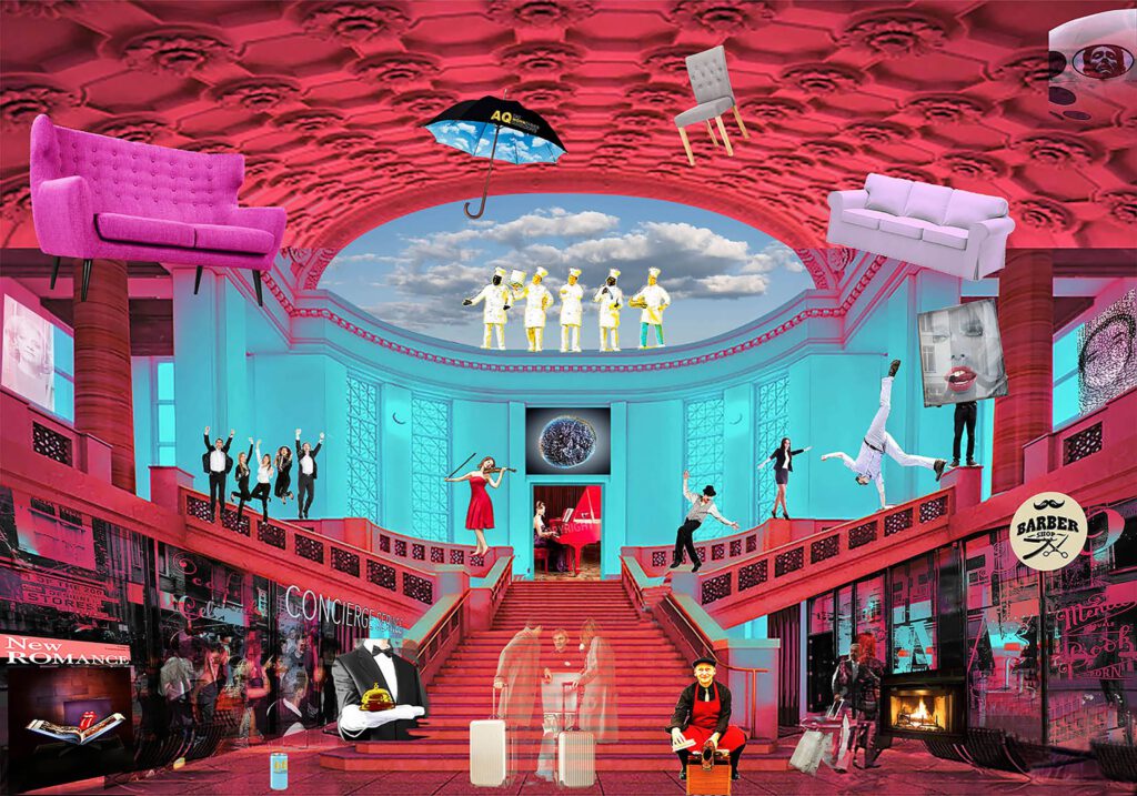 Art by HA Schult for the Andreas Quartier