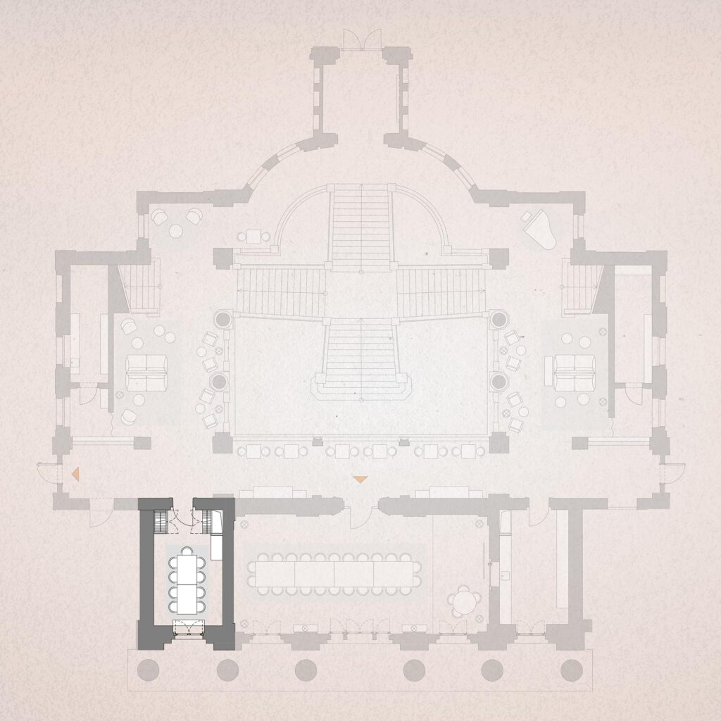 Grundriss des Boardroom im Hotel The Wellem in Düsseldorf.