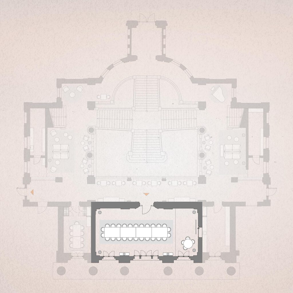 Grundriss der Richterzimmer Eventfläche im Hotel The Wellem in Düsseldorf.