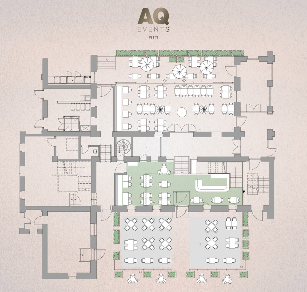 Floor plan of the Wintergarten event area at The Wellem Hotel in Düsseldorf.