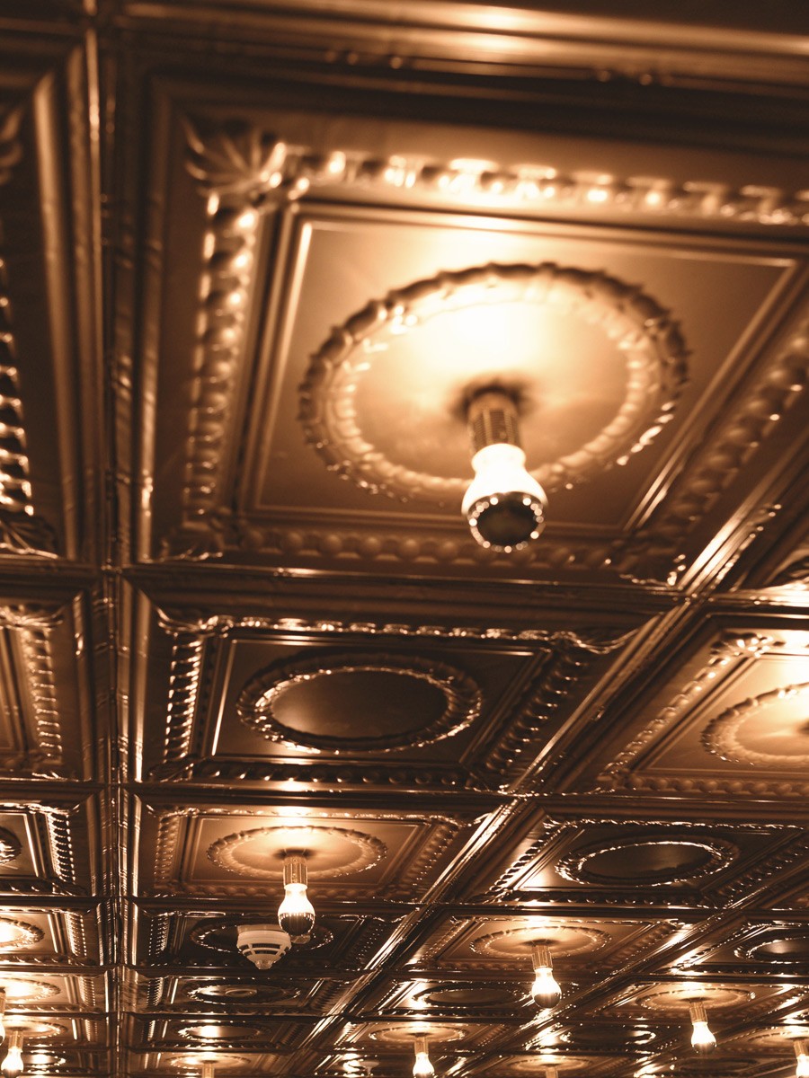 Detail of the artistically illuminated ceiling at Franks Club in the Andreas Quartier Düsseldorf, the exclusive nightclub at The Wellem Hotel.