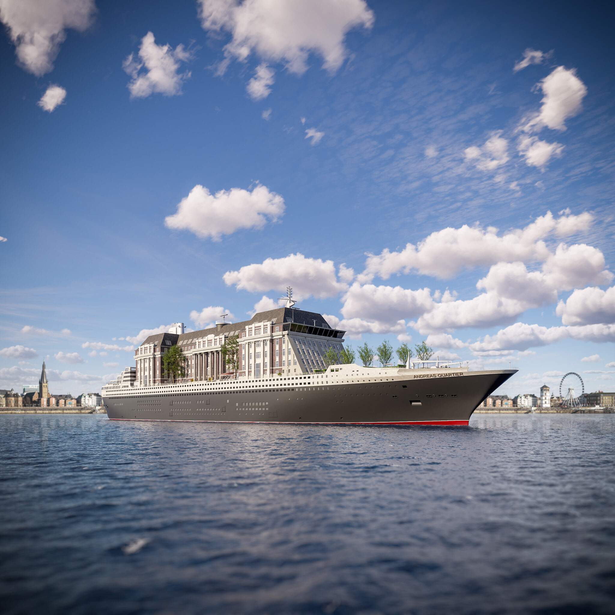 Das THE WELLEM Hotel in Düsseldorf als Kreuzfahrtschiff