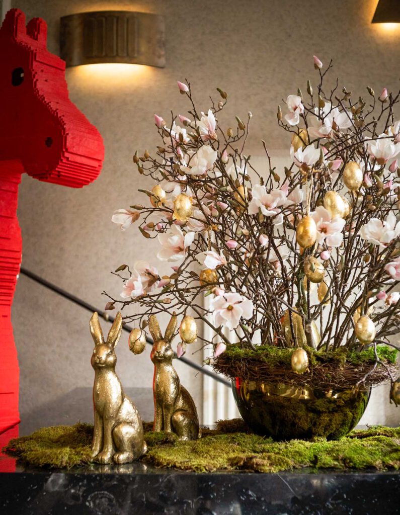 Osterdekoration im Luxushotel The Wellem in Düsseldorf
