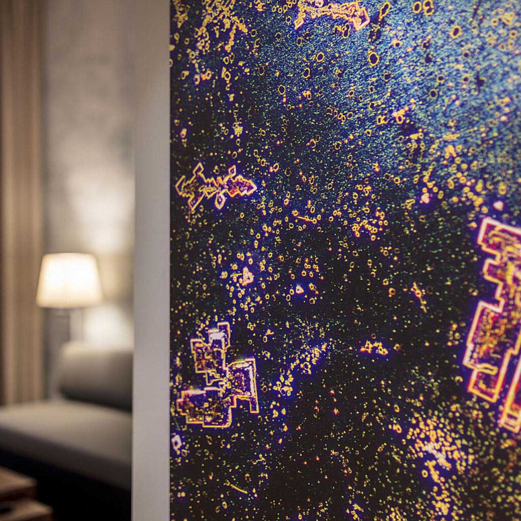 Kunstwerke von HA Schult im Zimmer des Luxushotels The Wellem in Düsseldorf